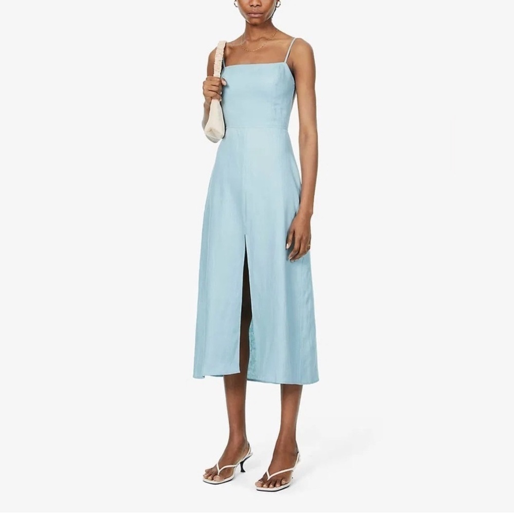 NWOT Reformation Nia Linen Midi Dress in Turquoise Size 4